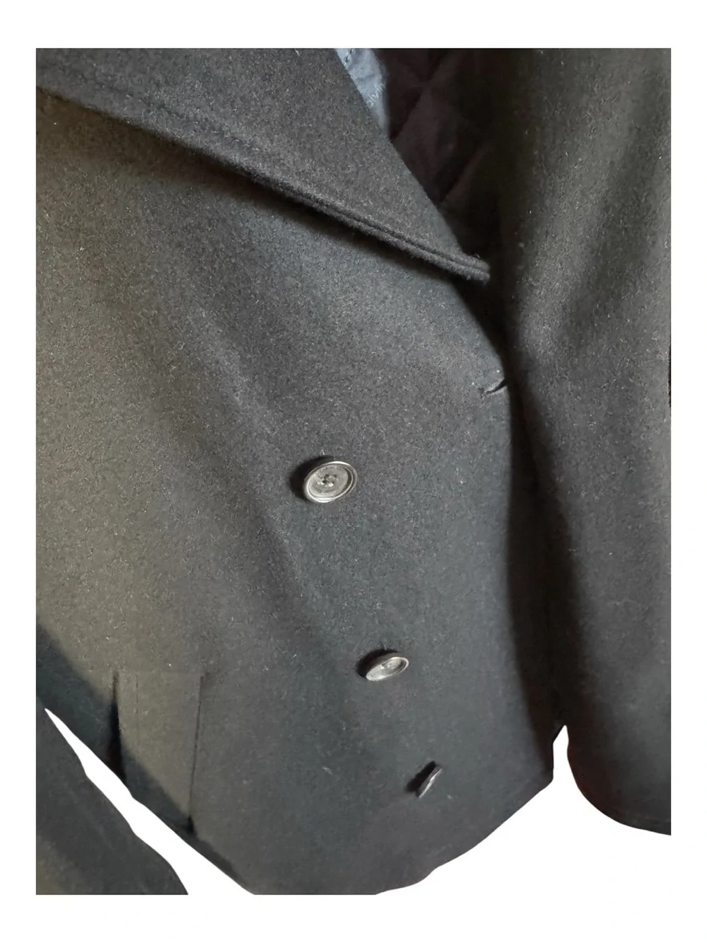 Calvin Klein Men's Black Double-Breasted Wool Blend Peacoat medium